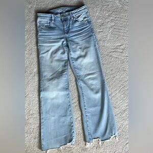 American Eagle Outfitters Light Blue Kick Boot Crop Jeans